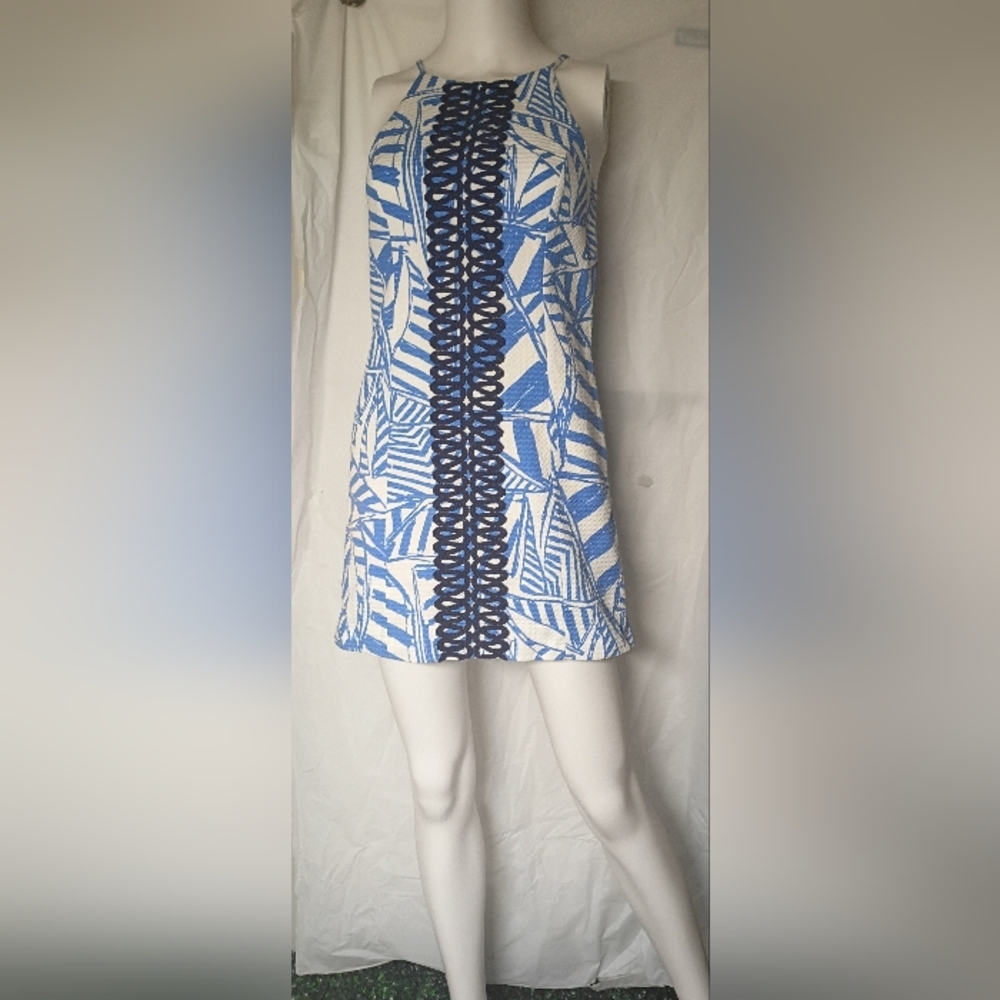 Lilly Pulitzer White and Blue Dress
